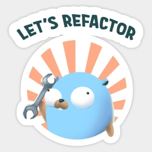 Golang Gopher Refactor Code Sticker